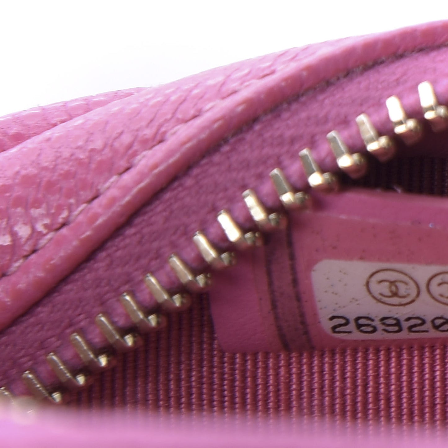 Shiny Caviar Quilted Zip Around Classic Coin Purse Pink