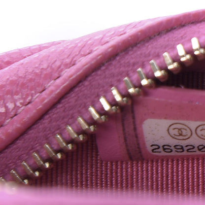 Chanel Shiny Caviar Quilted Zip Around Classic Coin Purse Pink 9 of 10