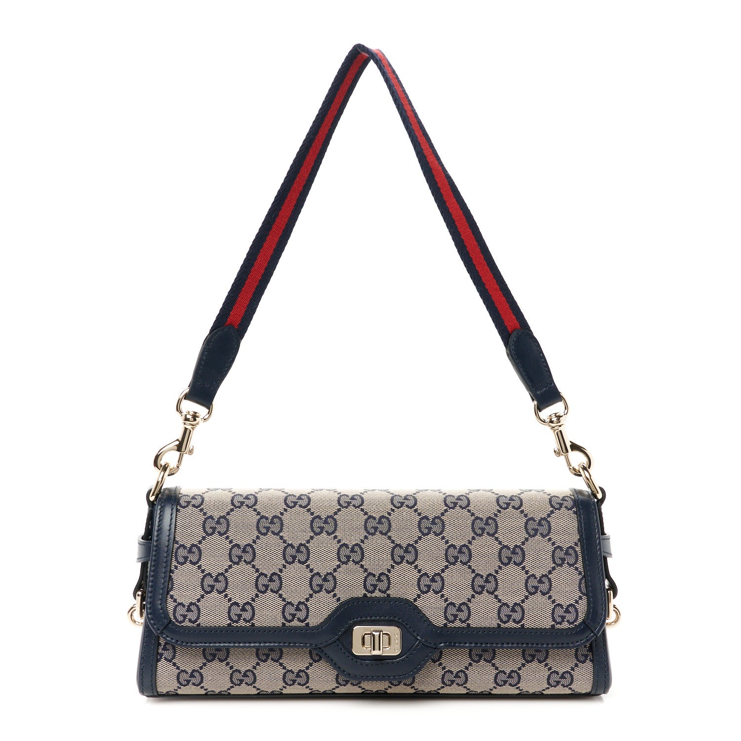 Gucci GG Monogram Small Luce Shoulder Bag Beige Blue 1 of 11