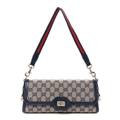 Gucci GG Monogram Small Luce Shoulder Bag Beige Blue 1 of 11