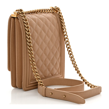Chanel Caviar Quilted North South Boy Flap Beige 3 of 10