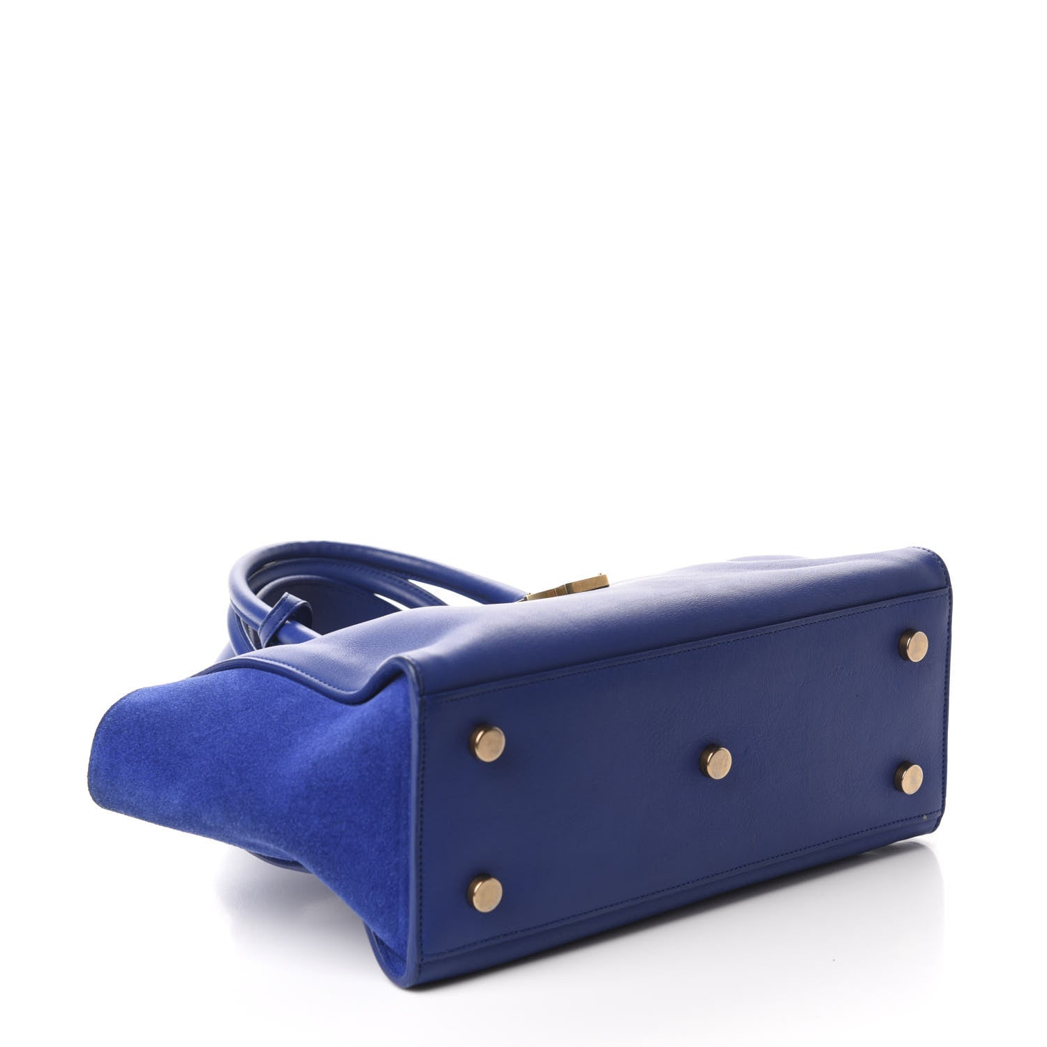 Saint Laurent Calfskin Suede Baby Monogram Downtown Cabas Ultramarine 4 of 12