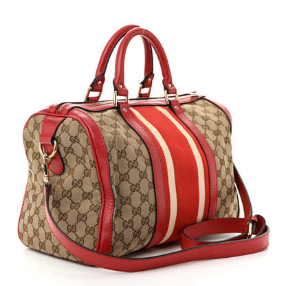Gucci Monogram Vintage Web Medium Boston Red 3 of 14