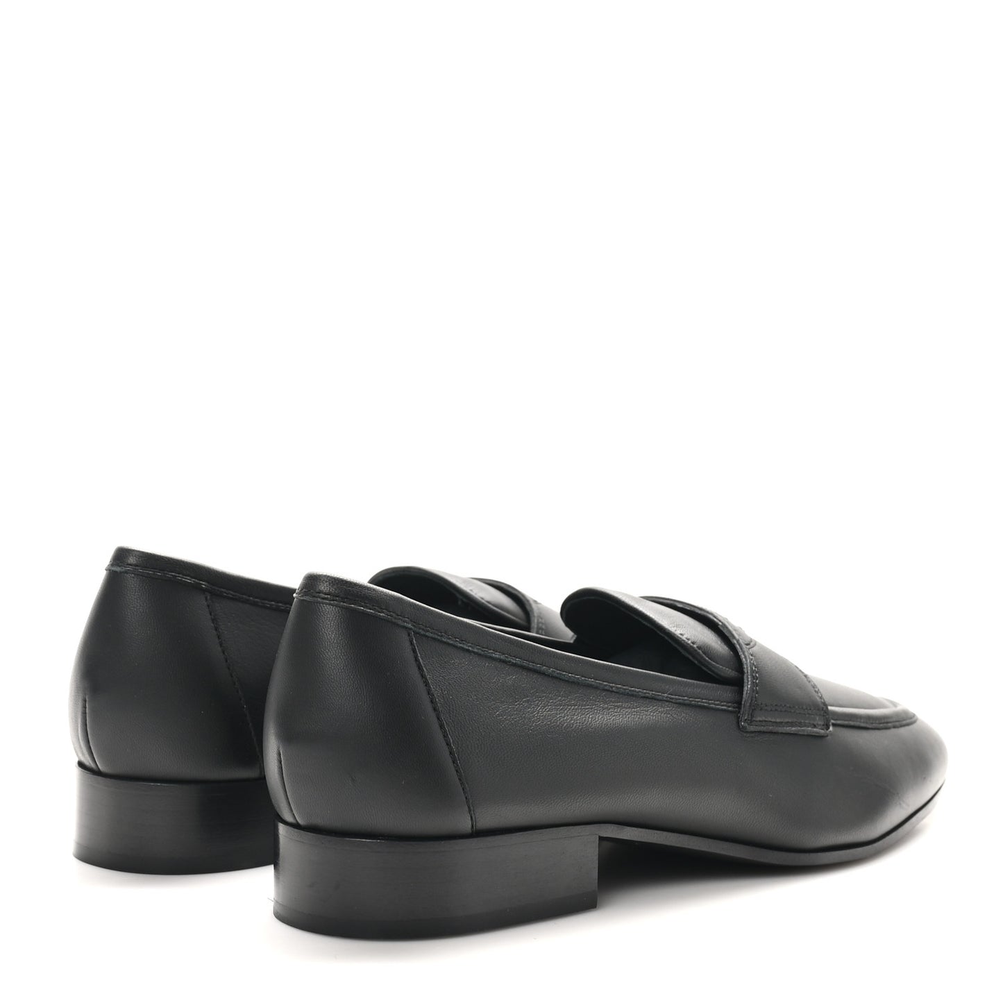 Lambskin Mens Stitched CC Loafers 42 Black