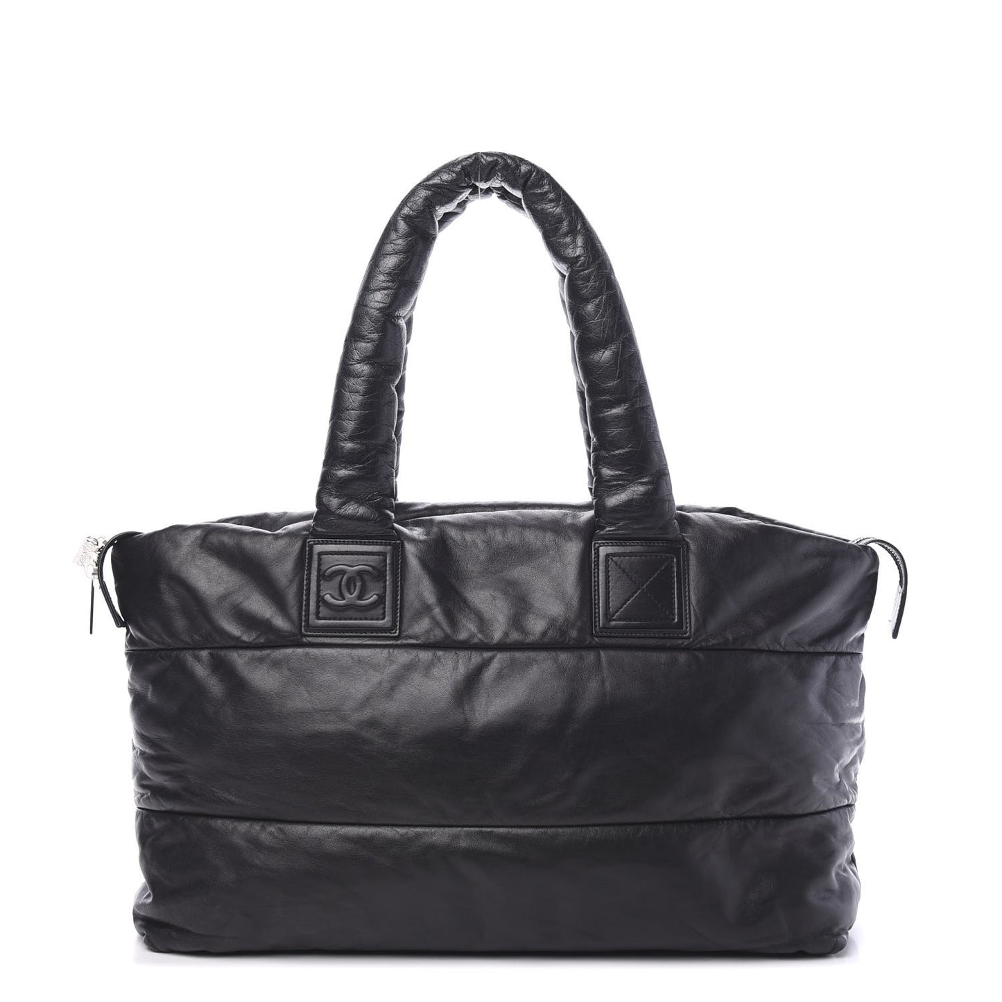 Lambskin Quilted Medium Coco Cocoon Reversible Tote Black