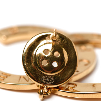 Chanel Metal Large Paris Button Earrings Gold 4 of 5