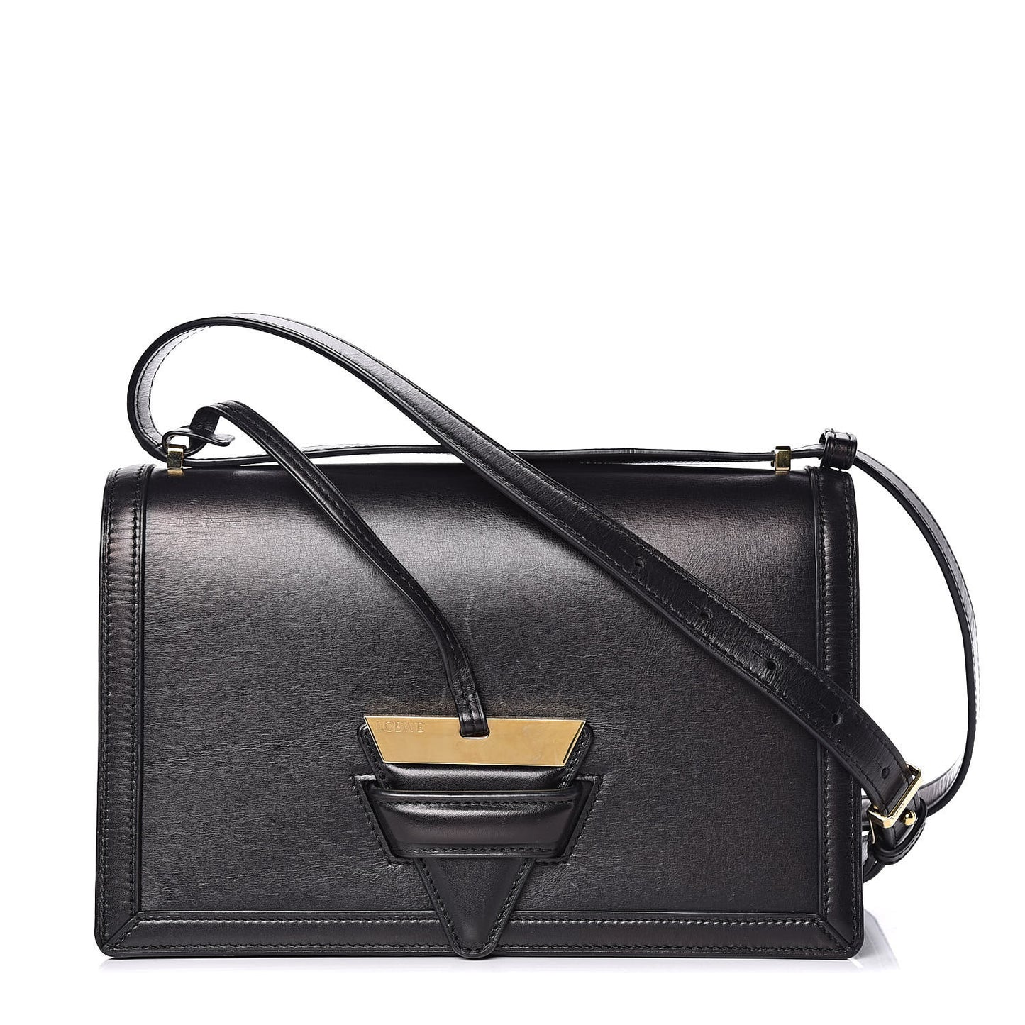 Calfskin Large Barcelona Shoulder Bag Black