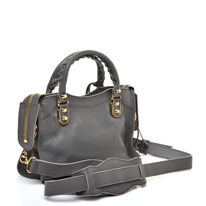 Balenciaga Chevre Gold Metallic Edge Hardware Mini City Gris Acier 3 of 9
