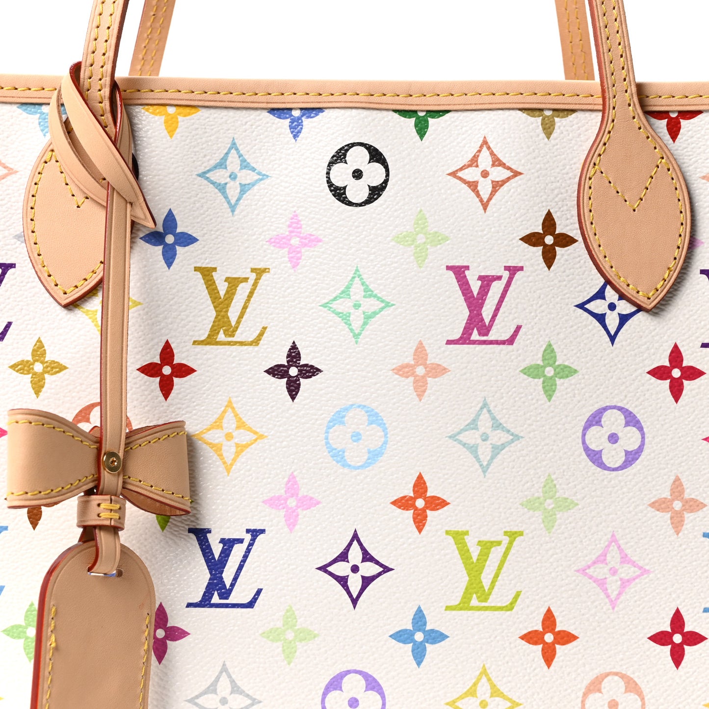 LV X TM Monogram Multicolor Neverfull MM White