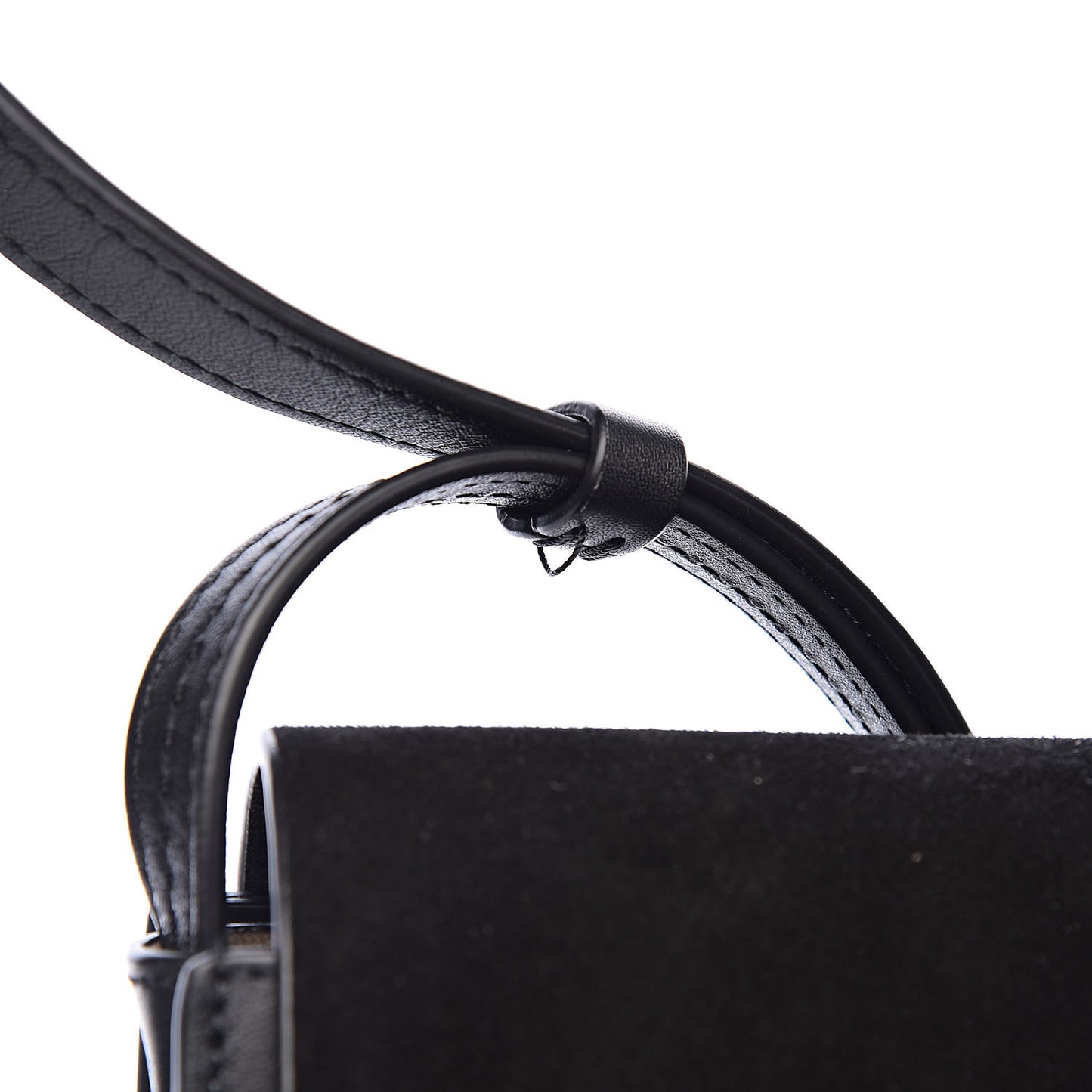 Suede Calfskin Small Faye Shoulder Bag Black