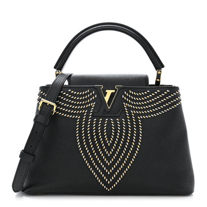 Louis Vuitton Taurillon Fleur De Lys Capucines PM Black 1 of 9
