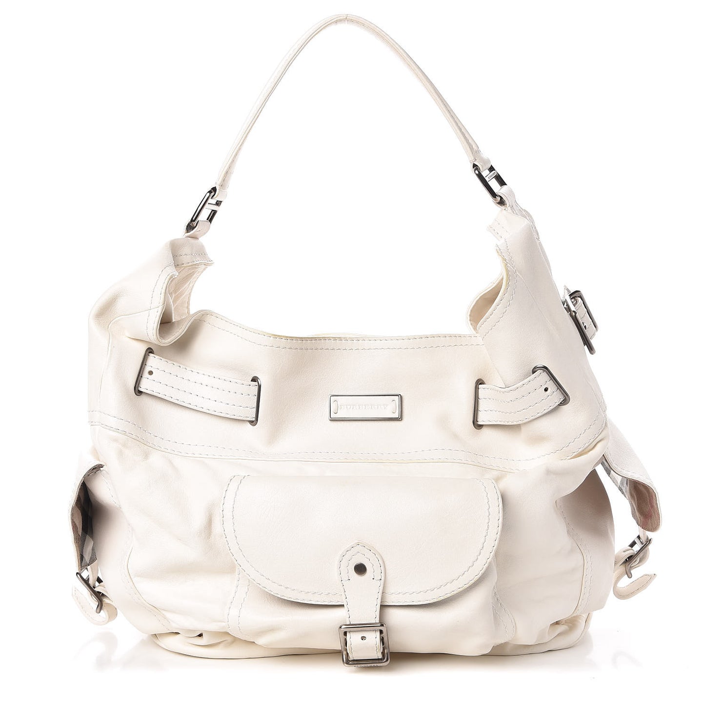 Calfskin Pocket Shoulder Bag White