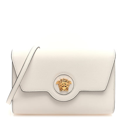 Versace Grained Calfskin La Medusa Crossbody Bag White 1 of 8