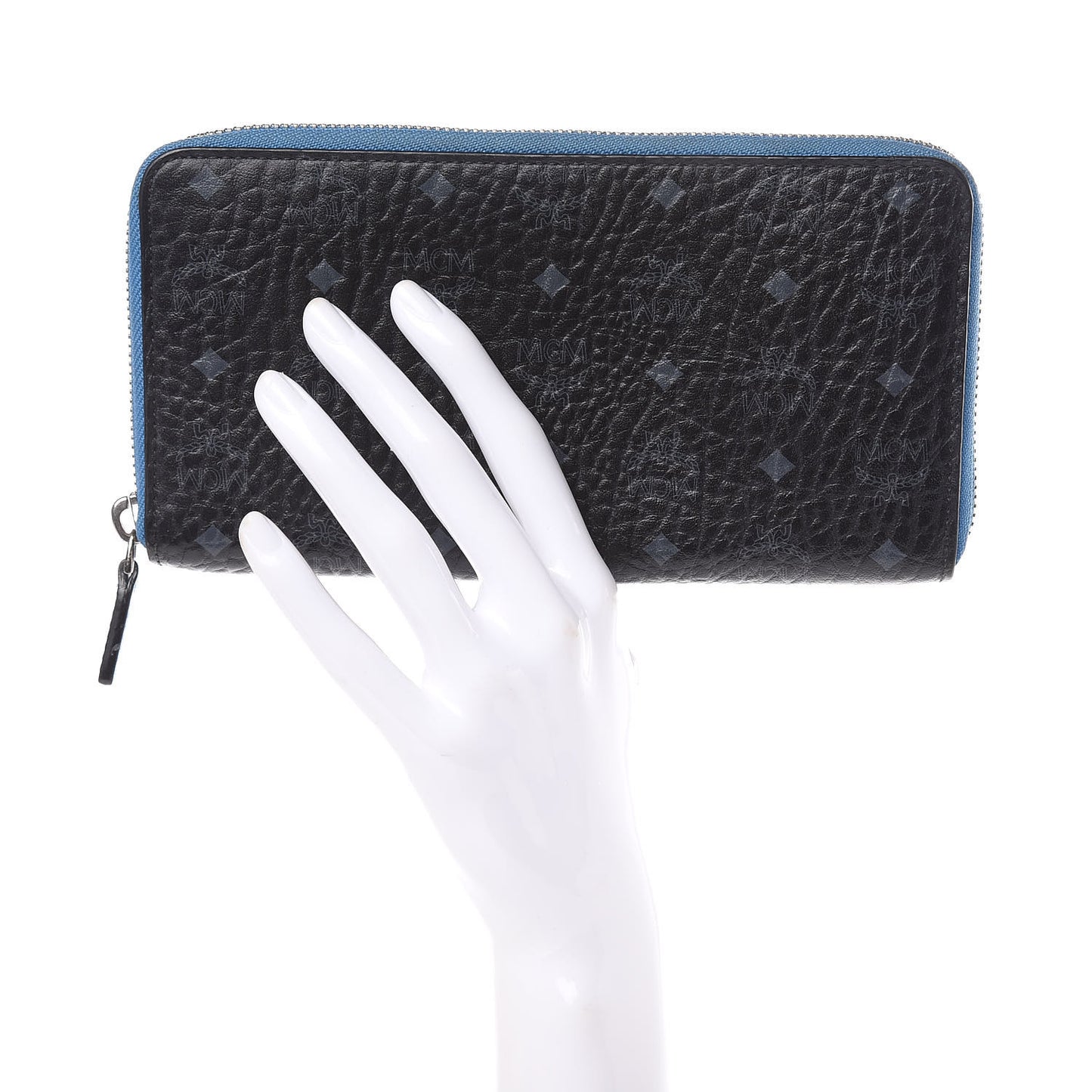Visetos Large Zip Around Wallet Black Blue