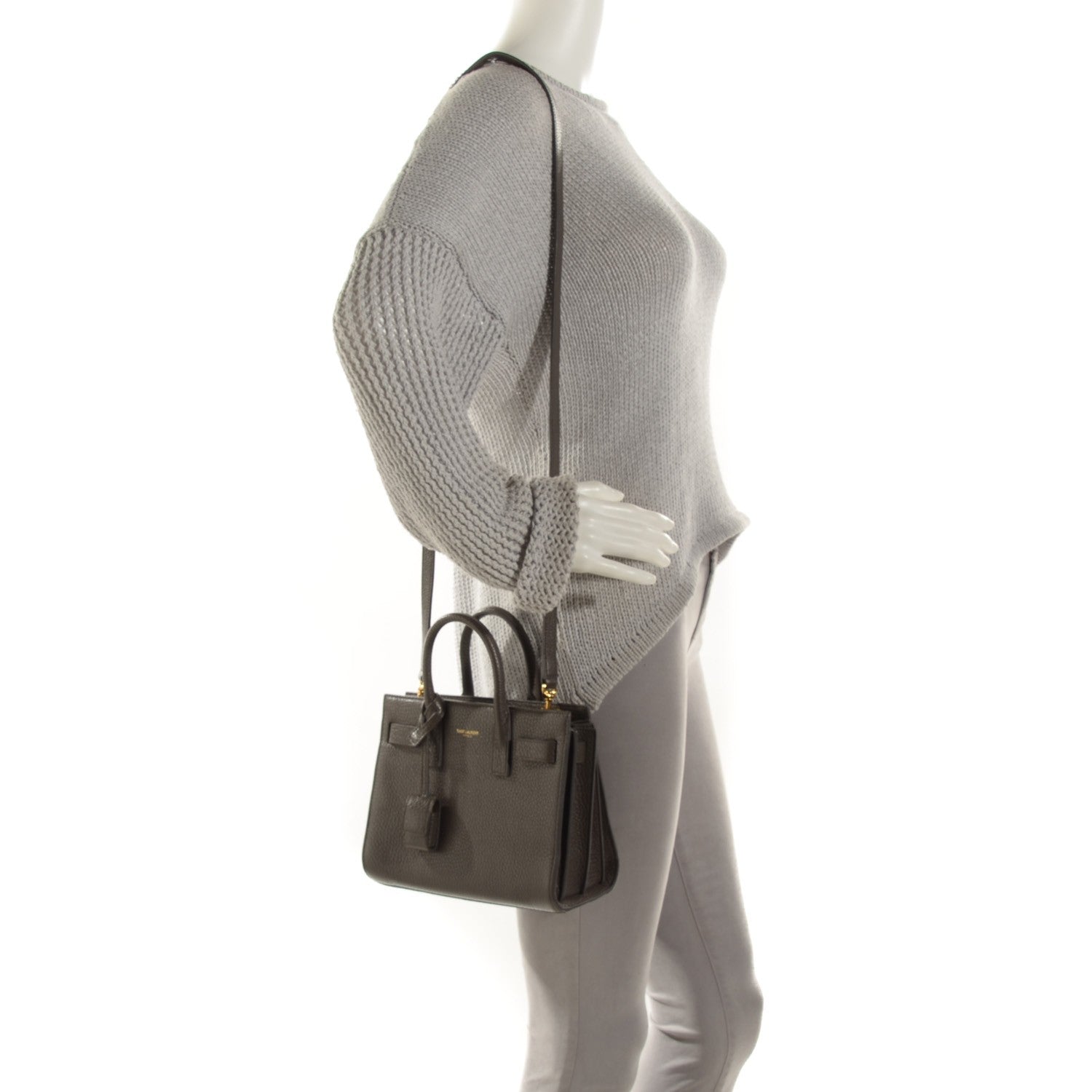 Saint Laurent Calfskin Nano Sac de Jour Grey 2 of 6