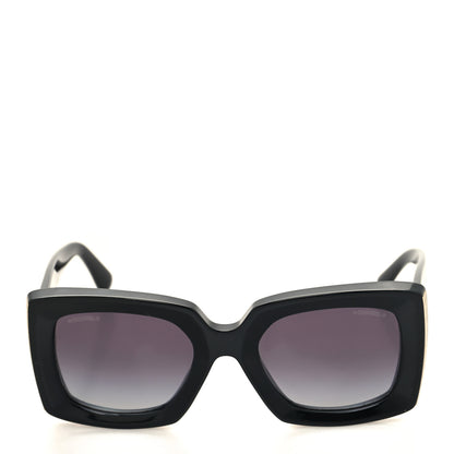 Chanel Acetate Rectangle Sunglasses 5435 Black 3 of 8