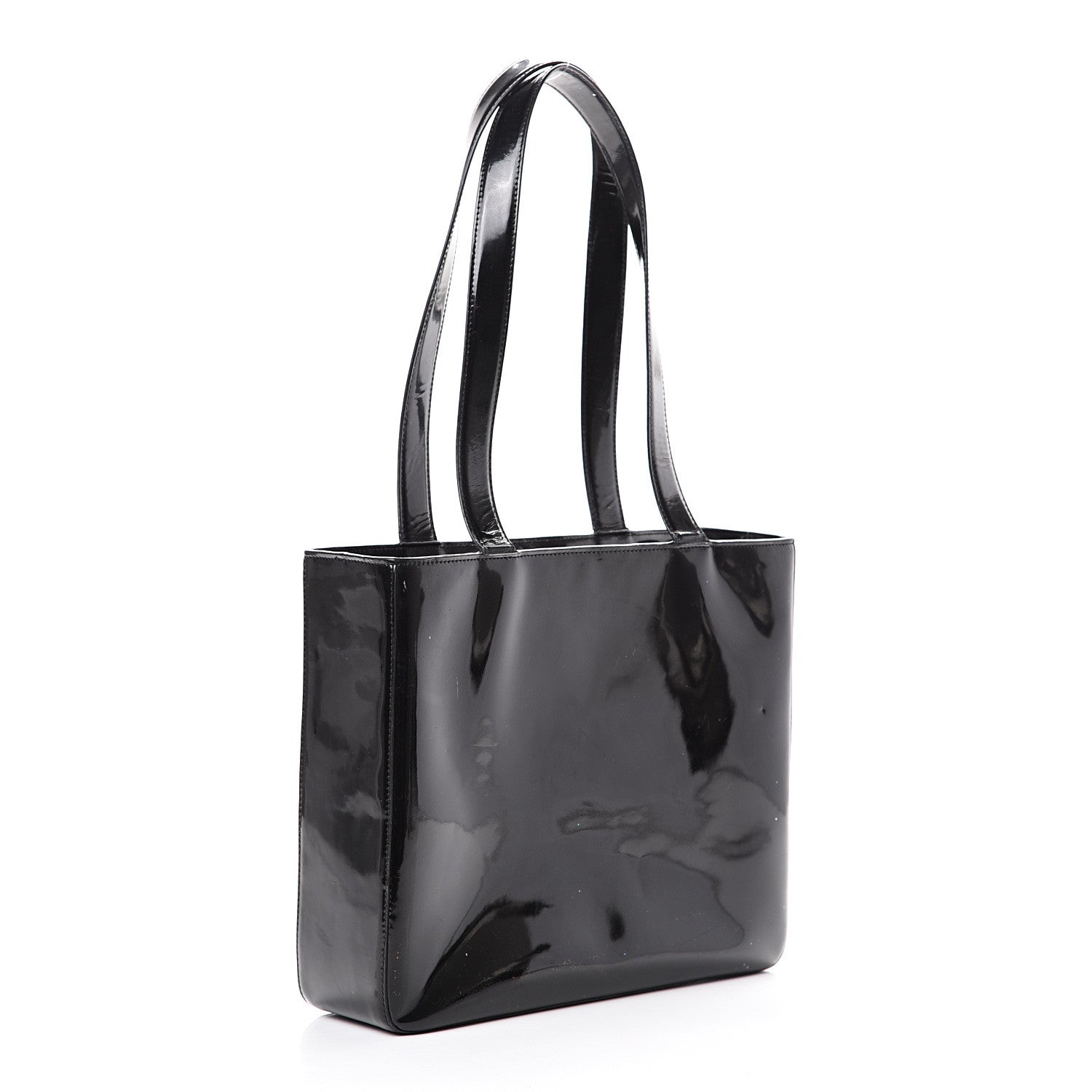 Chanel Patent Logo Shoulder Bag Black 2 of 21