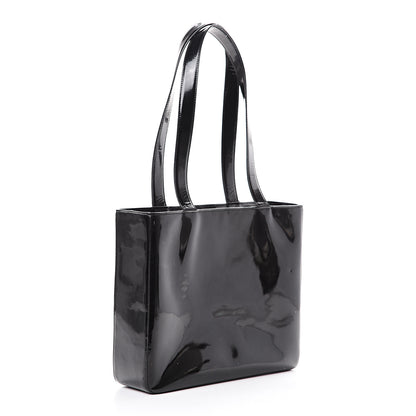 Chanel Patent Logo Shoulder Bag Black 2 of 21