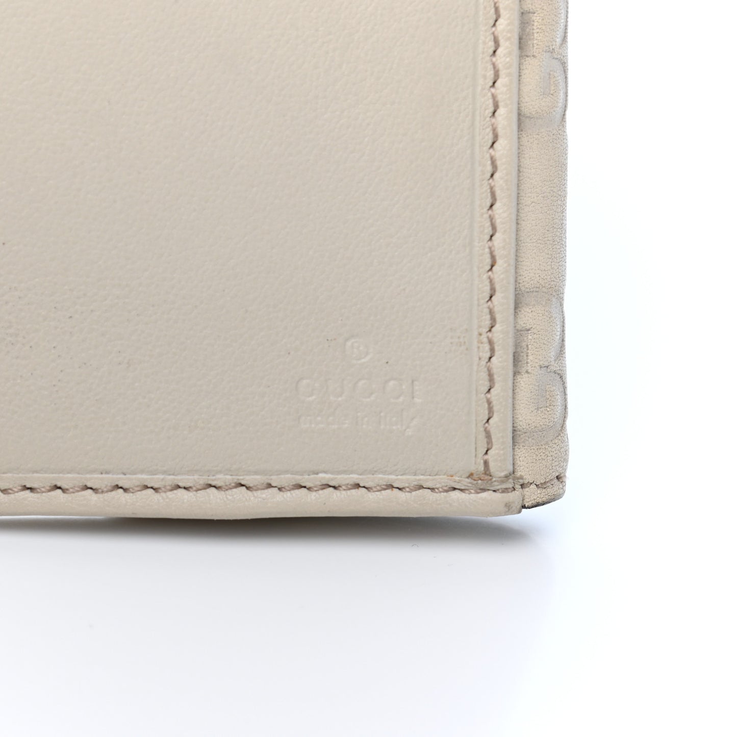 Guccissima Heart Continental Wallet Off White