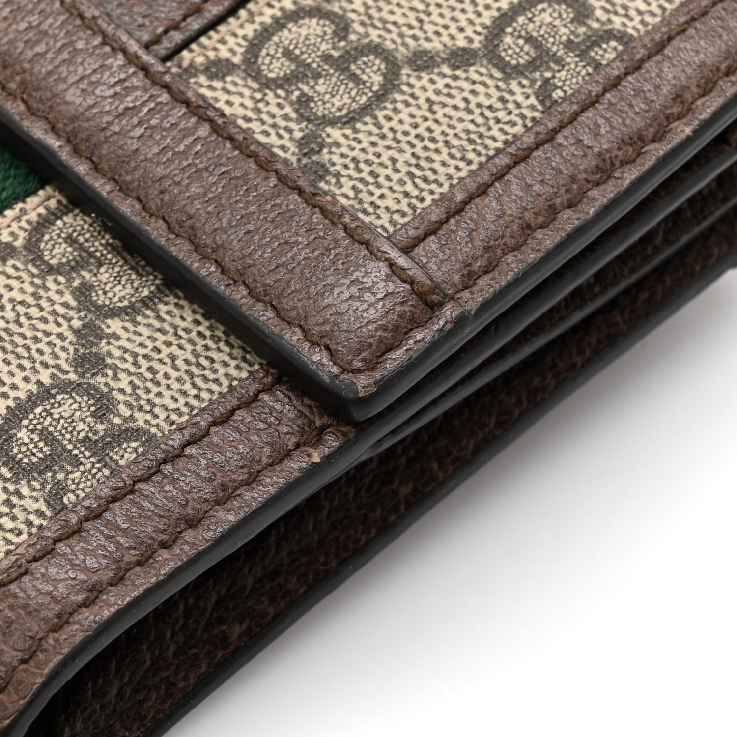 Gucci GG Supreme Monogram Web Ophidia French Flap Wallet Beige New Acero 9 of 11