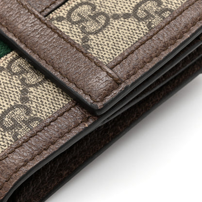 Gucci GG Supreme Monogram Web Ophidia French Flap Wallet Beige New Acero 9 of 11