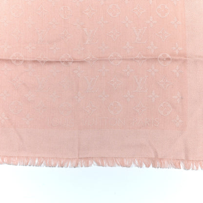 Louis Vuitton Silk Wool Monogram Denim Shawl Pink 2 of 4