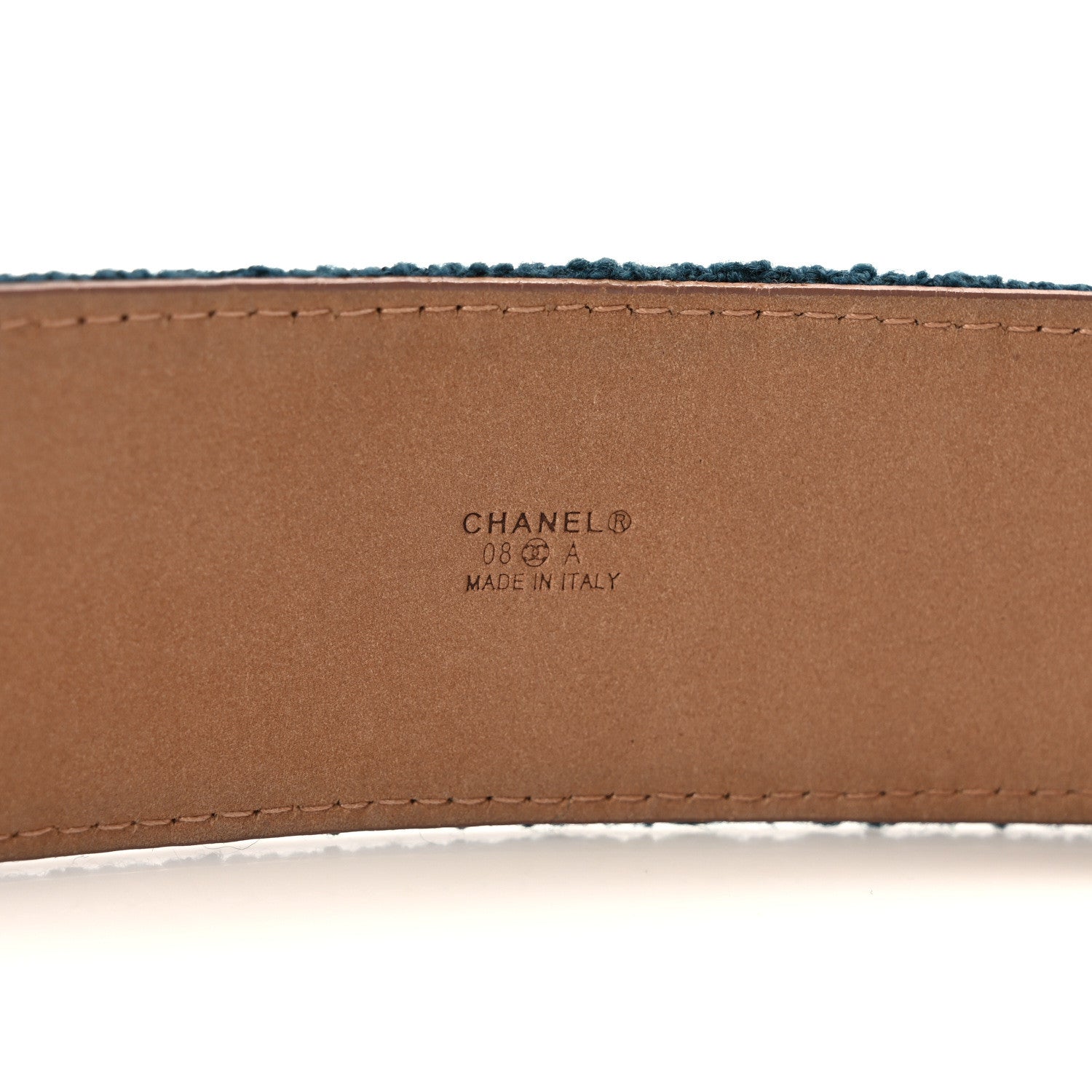 Chanel Tweed CC Wide Belt 85 34 Blue 3 of 7