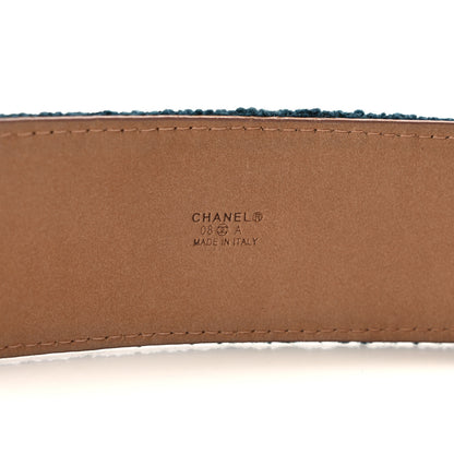 Chanel Tweed CC Wide Belt 85 34 Blue 3 of 7