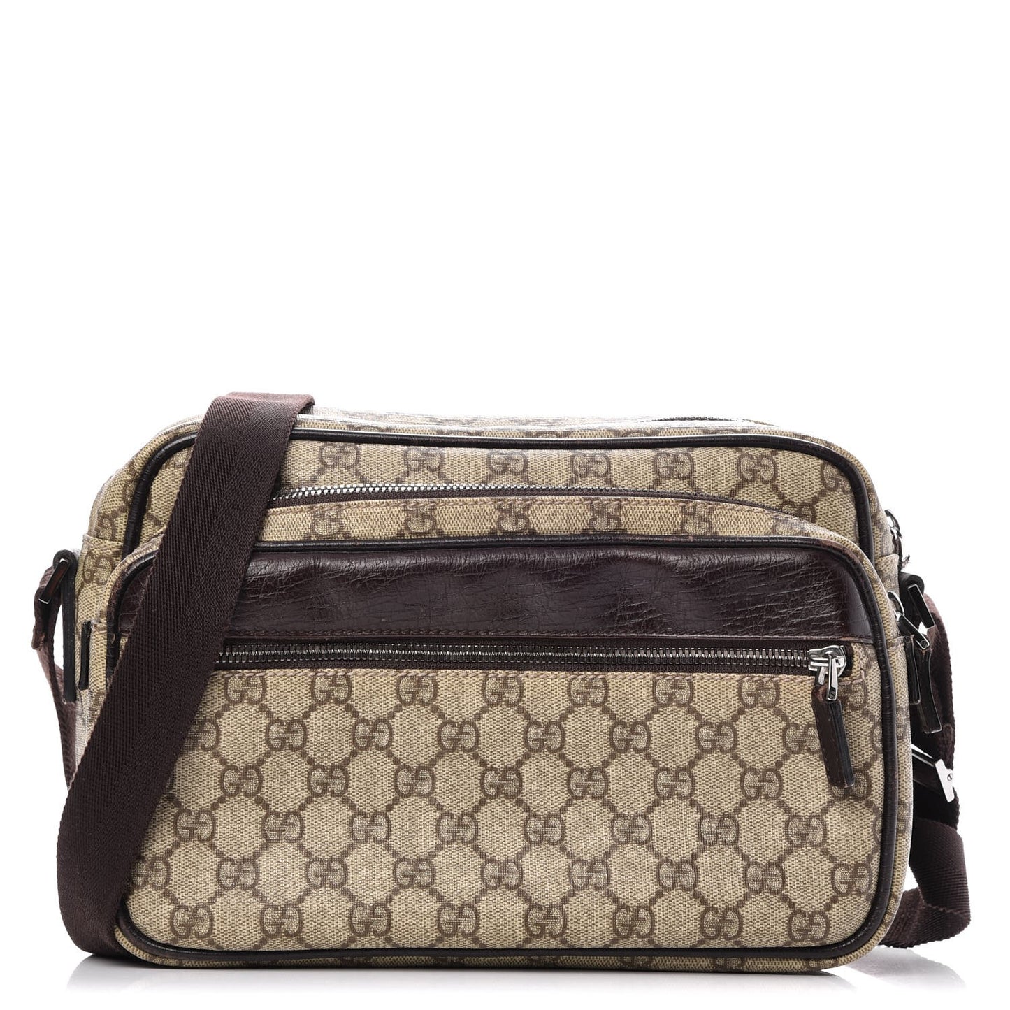 GG Plus Monogram Camera Bag Dark Brown