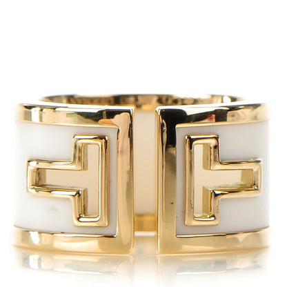Tiffany 18K Yellow Gold White Ceramic T Cutout Ring 5 1 of 6