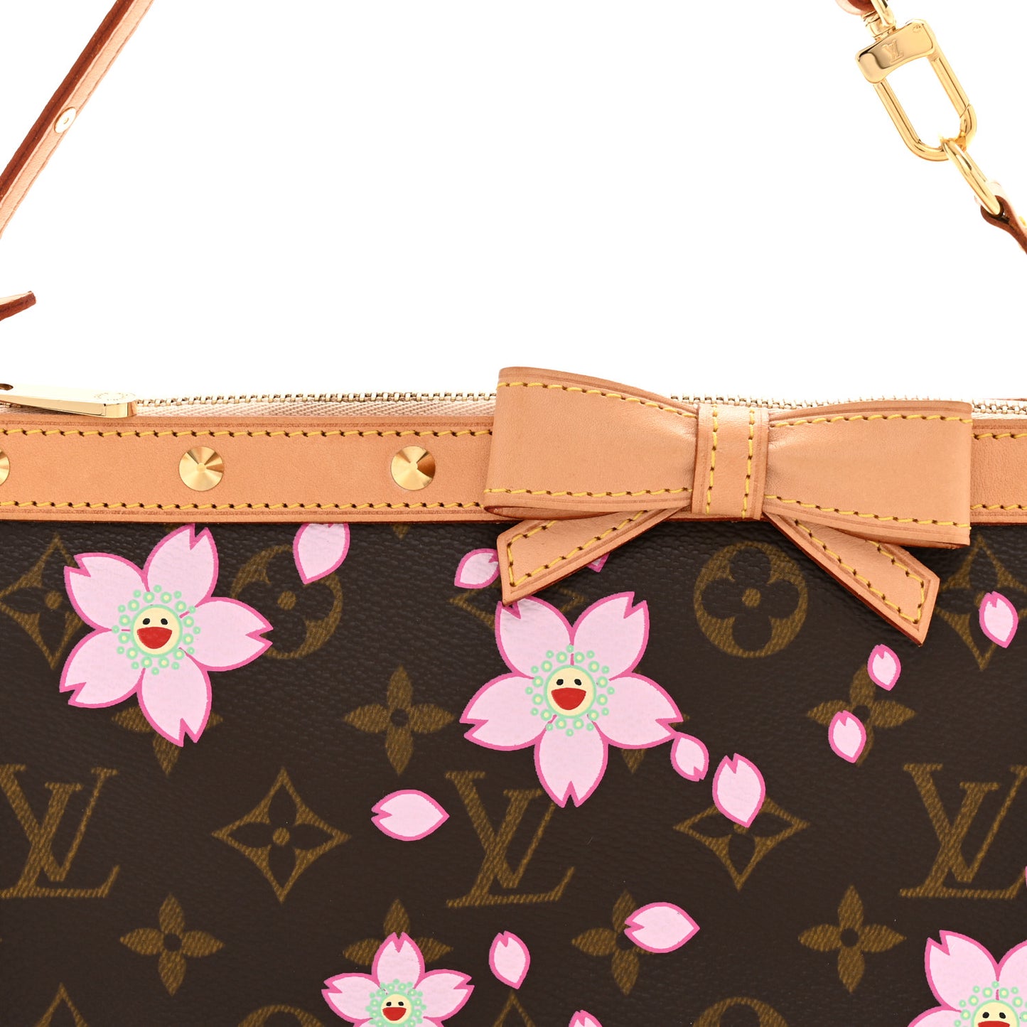 Monogram Cherry Blossom Pochette Accessories Brown