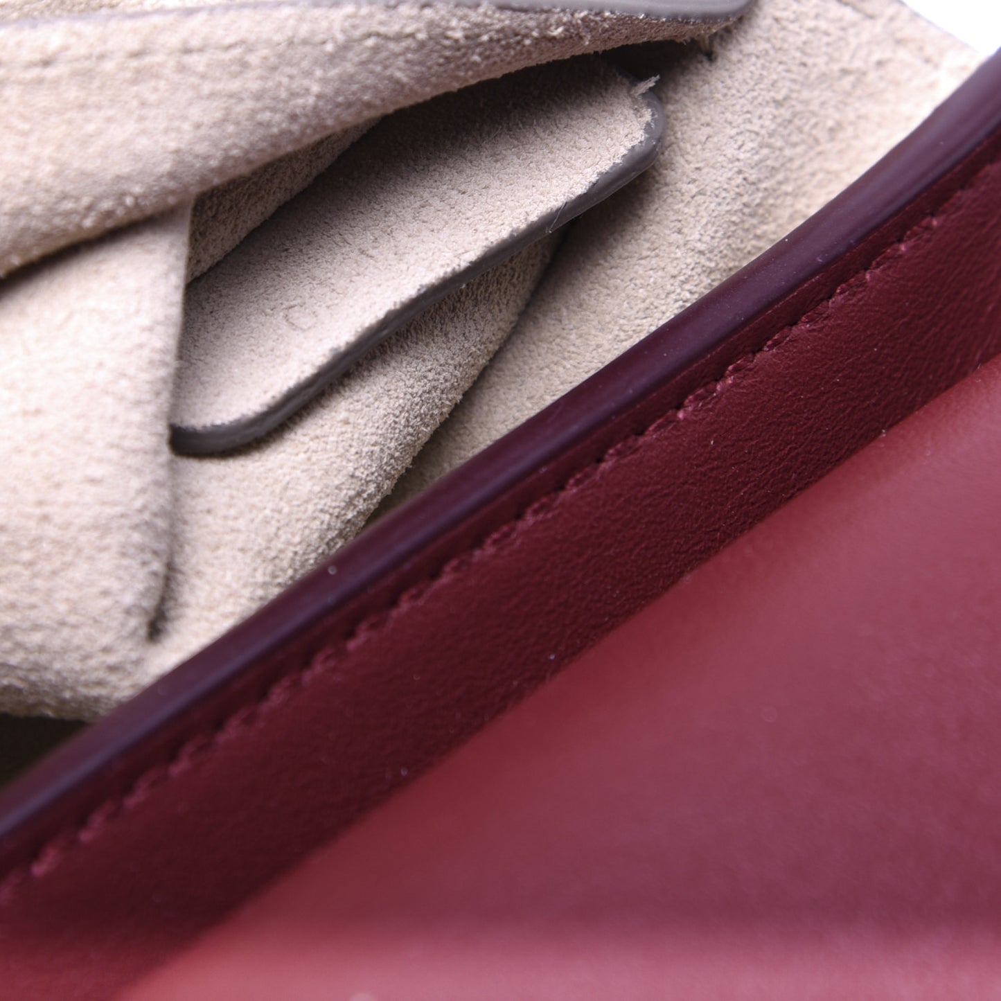 Suede Calfskin Small Faye Shoulder Bag Plum Purple
