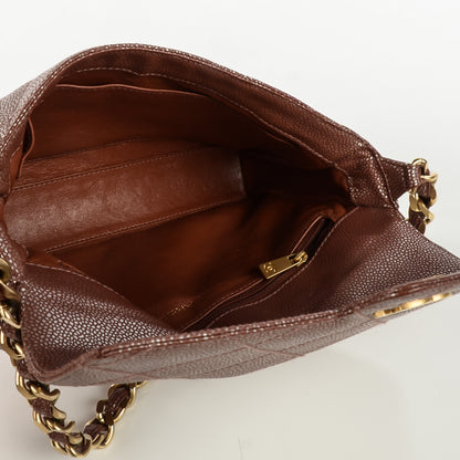Chanel Metallic Caviar Quilted Medium Single Flap Brown 9 of 9