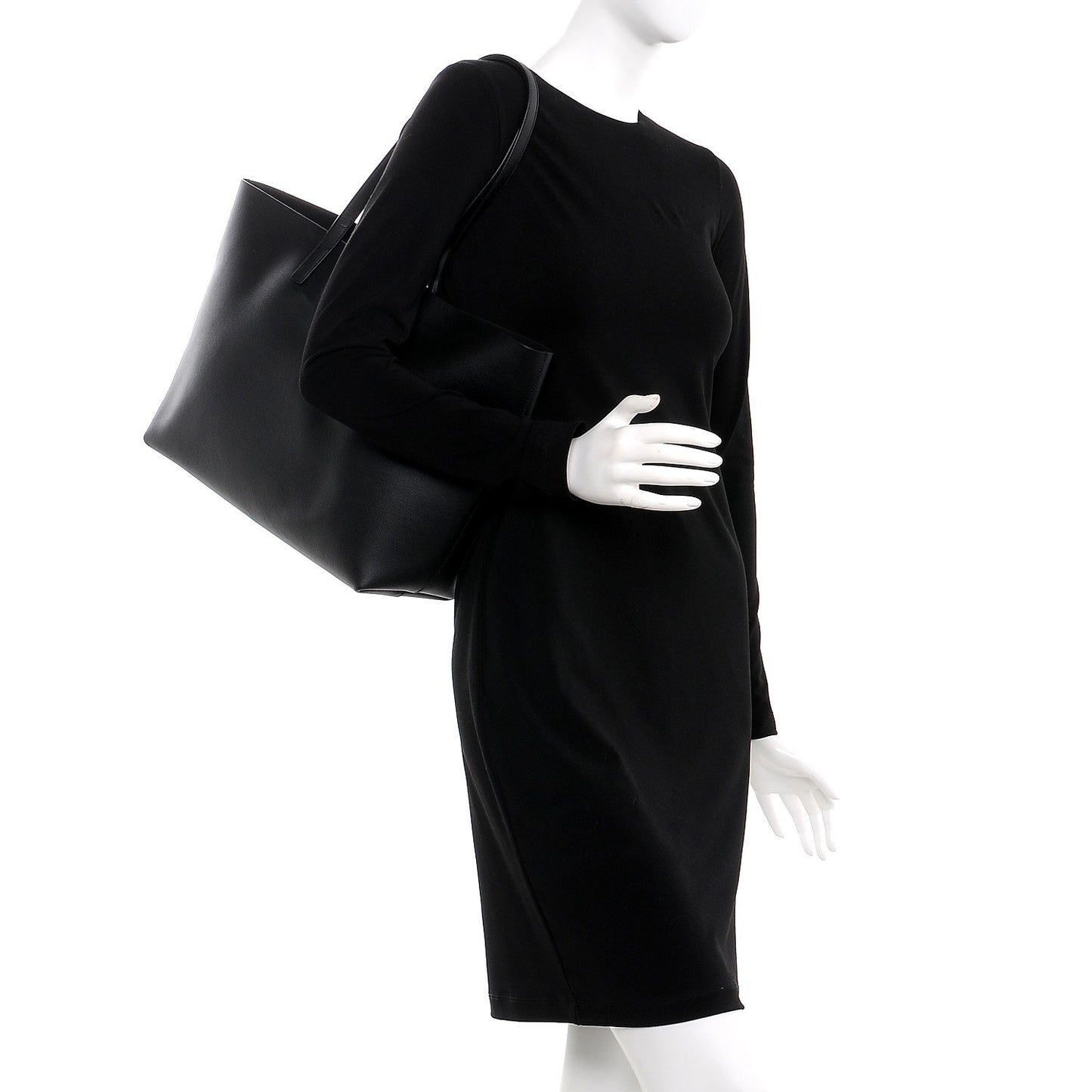 Calfskin Large Shopping Tote Black