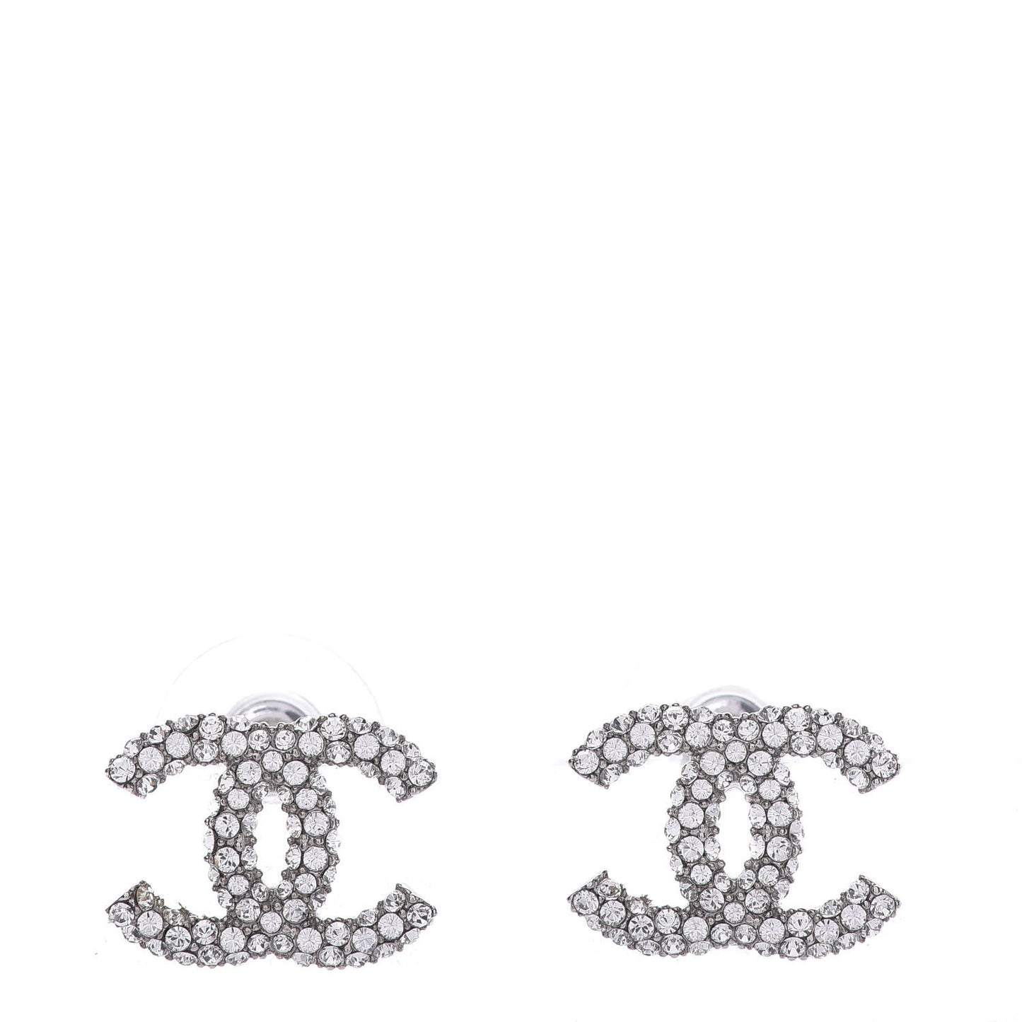 Crystal CC Earrings Silver