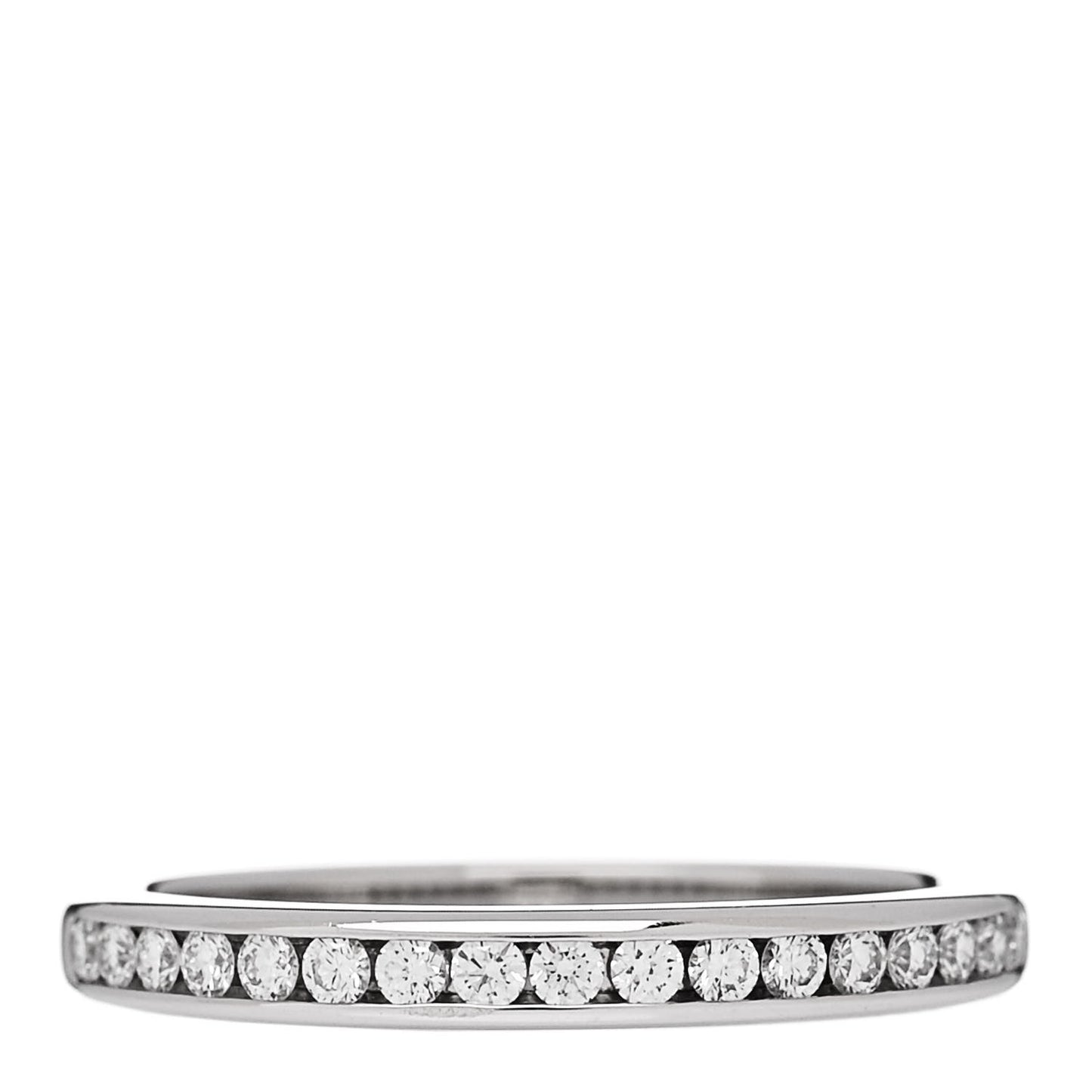 Platinum Diamond 2.5mm Half Circle Wedding Band Ring 50 5.5