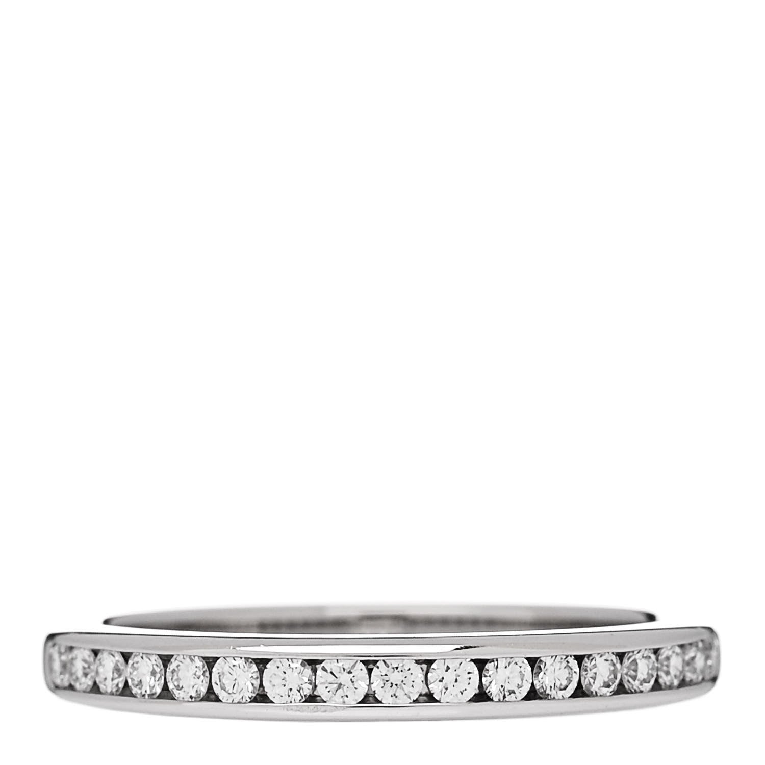 Tiffany Platinum Diamond 2.5mm Half Circle Wedding Band Ring 50 5.5 1 of 6
