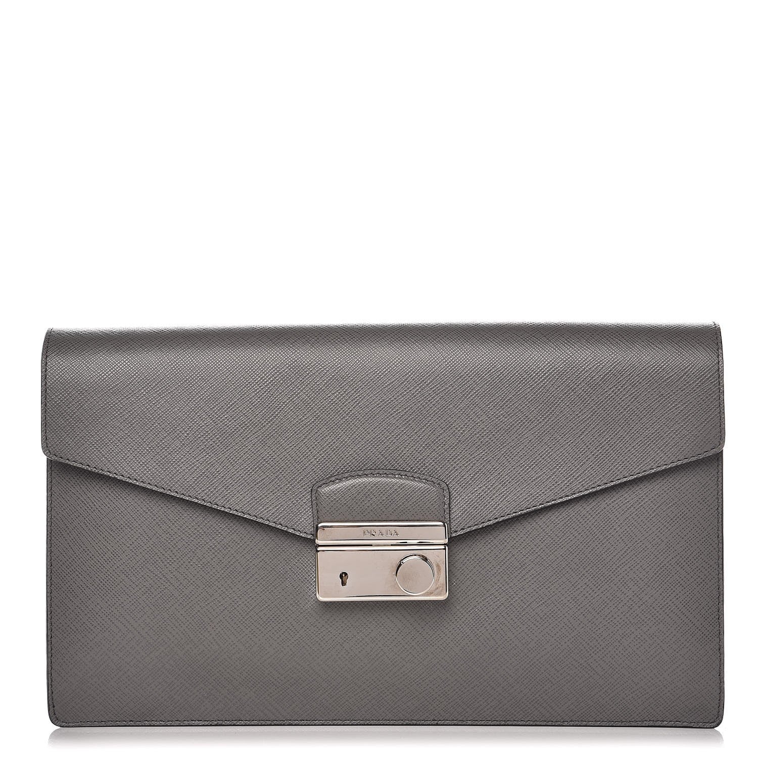 Prada Saffiano Lux Sound Clutch Marmo 1 of 7