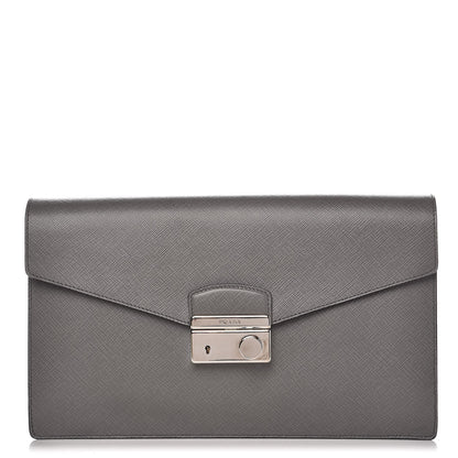 Prada Saffiano Lux Sound Clutch Marmo 1 of 7