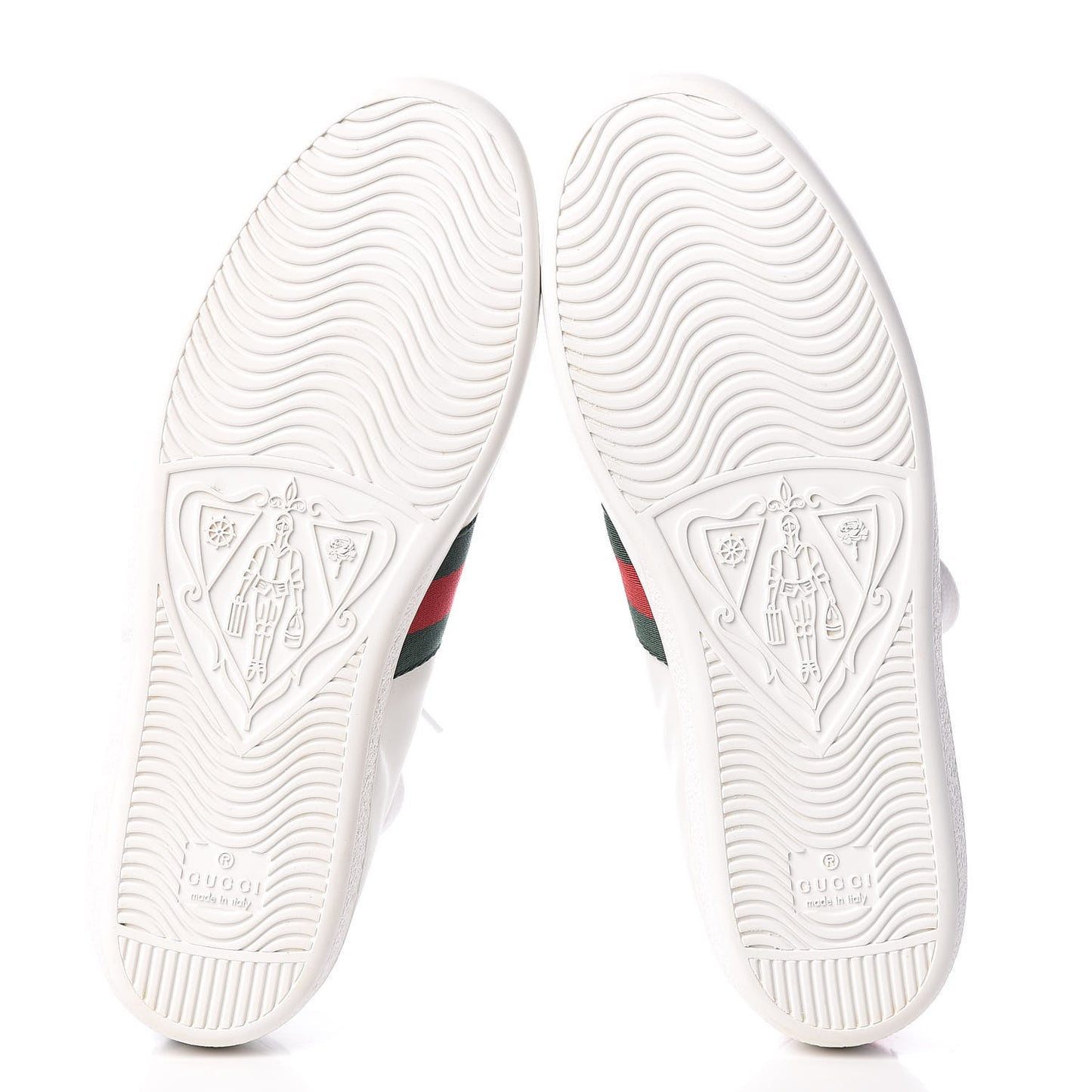 Calfskin Web Studded Low Pin Womens New Ace Sneakers 39 White