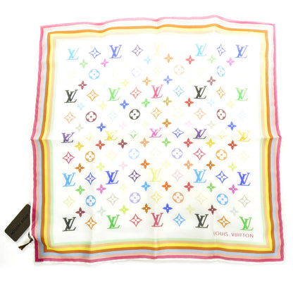 Louis Vuitton Silk Monogram Multicolor Scarf White 1 of 4