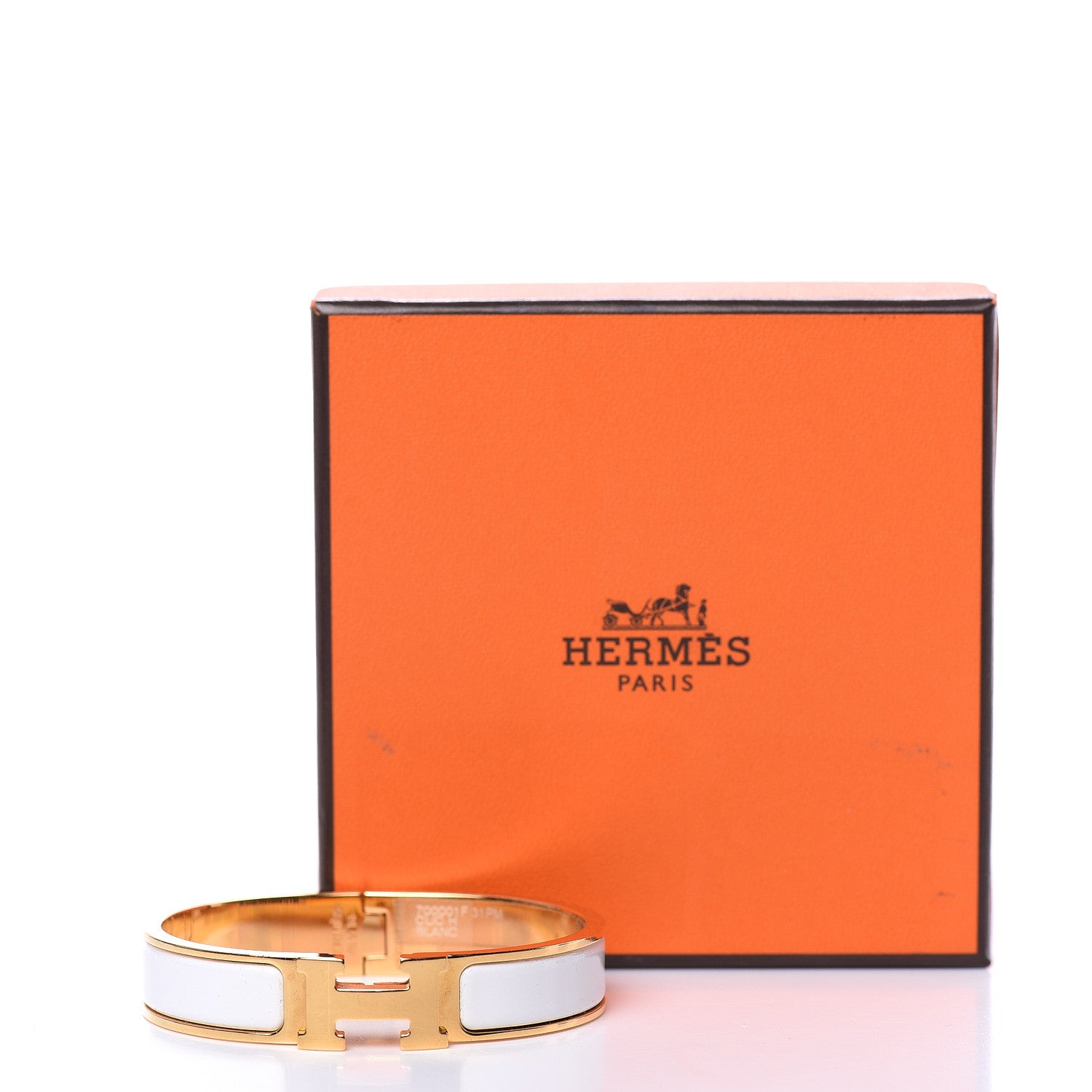 Hermes Enamel Narrow Clic Clac H Bracelet PM White 7 of 7