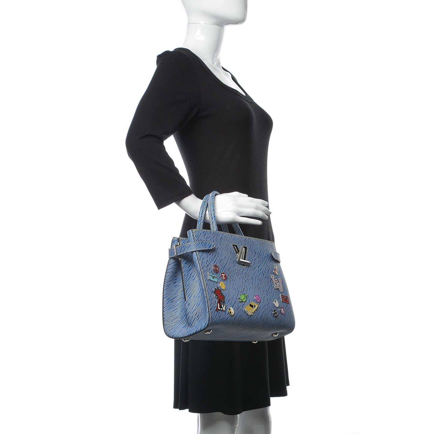 Epi Pins Twist Tote Denim Light