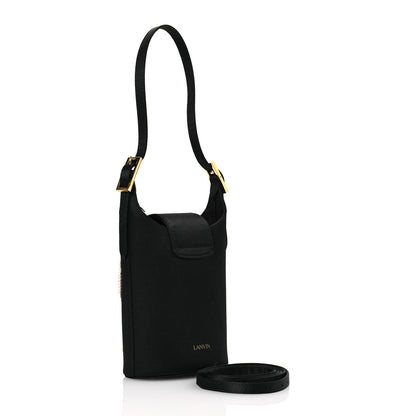 Lanvin Satin Sequin Small Swan Bucket Bag  Black 3 of 14