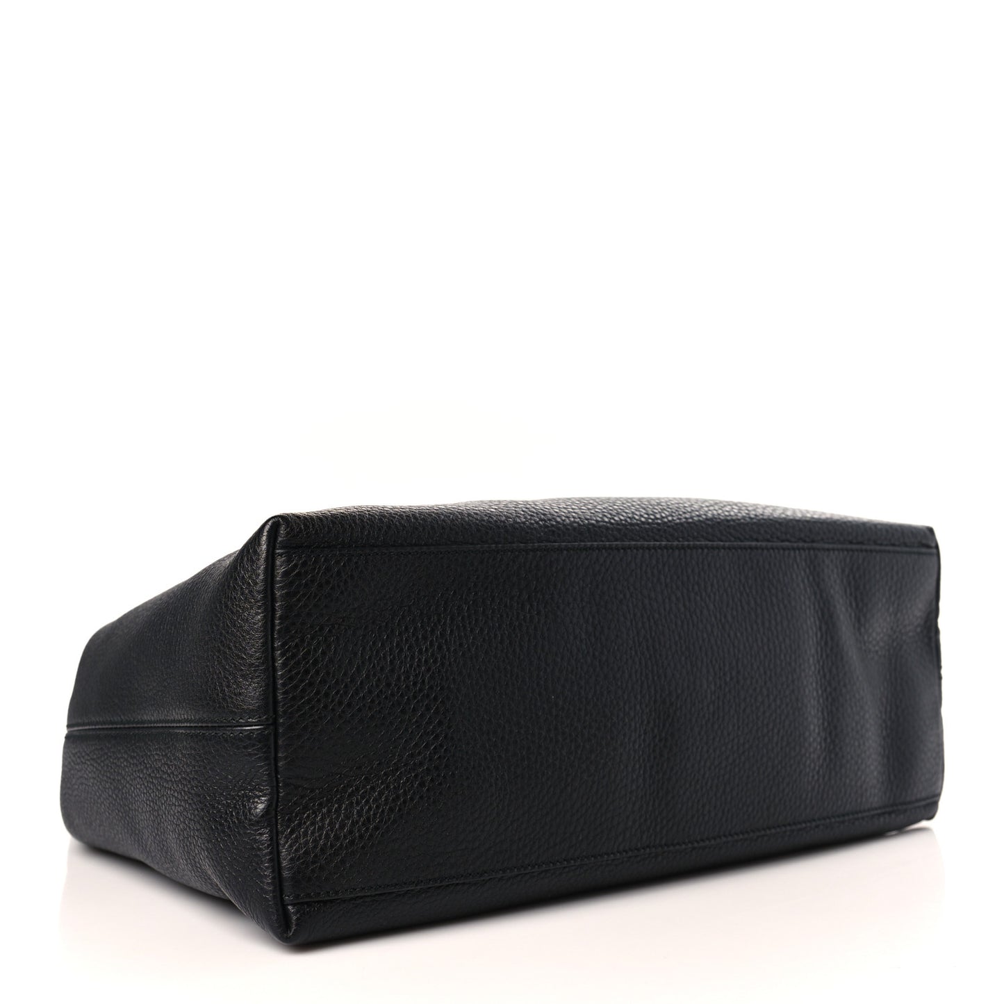 Pebbled Calfskin Studded Medium Soho Chain Shoulder Bag Black