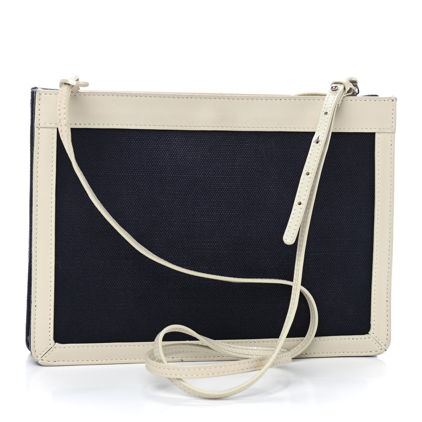 Cotton Canvas Pochette Crossbody Bag Black