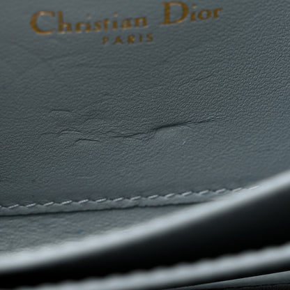 Christian Dior Grained Calfskin Supple Cannage Caro Compact Wallet Cloud Blue 7 of 7