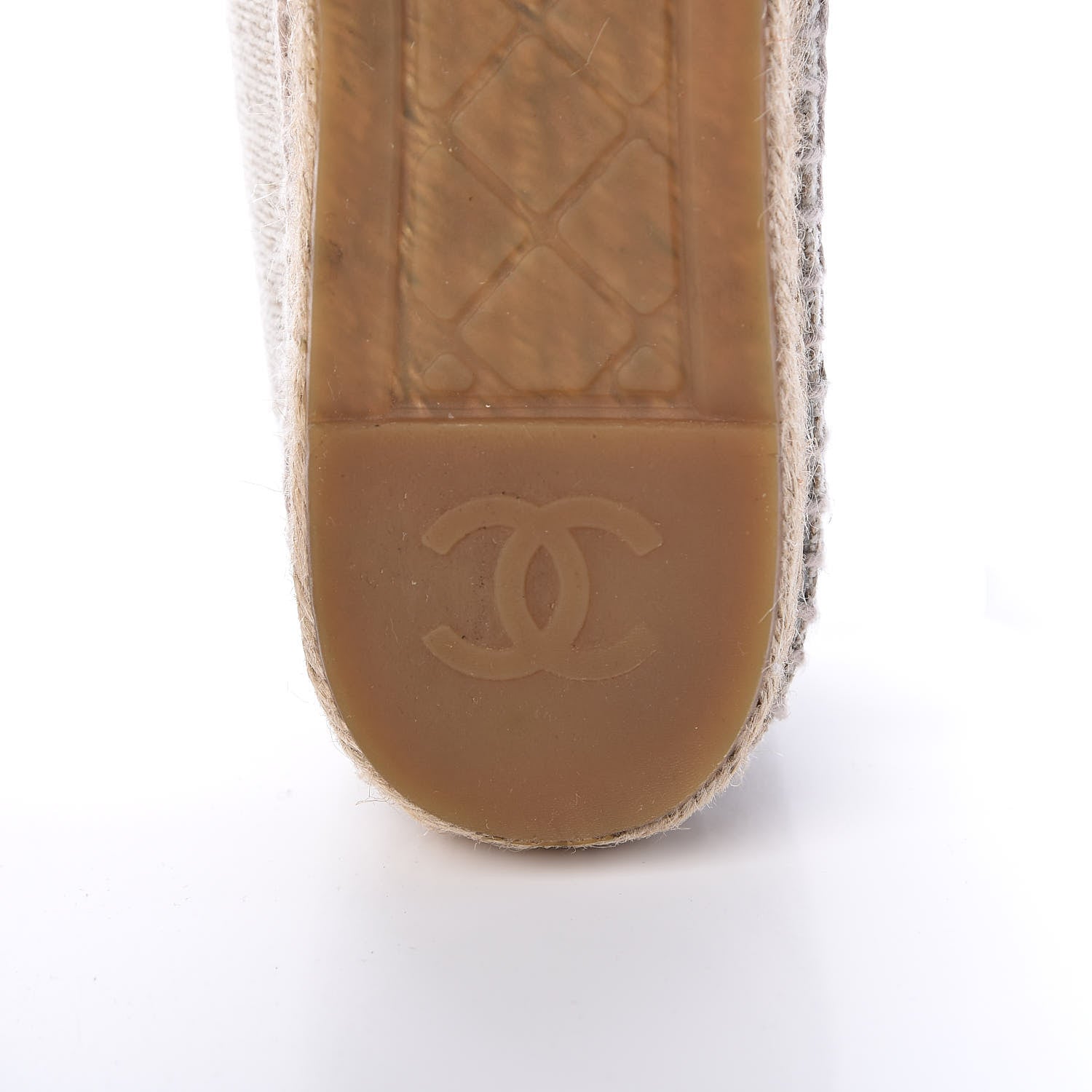 Chanel Toile Sequin CC Espadrilles 38 Beige Black 8 of 10