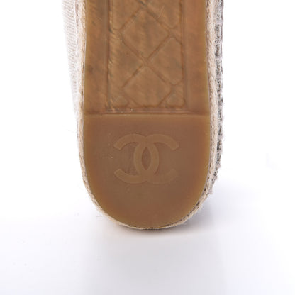 Chanel Toile Sequin CC Espadrilles 38 Beige Black 8 of 10