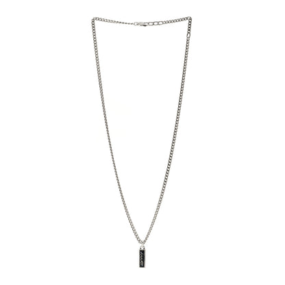 Gucci Sterling Silver Enamel Logo Tag Pendant Necklace Black 3 of 4